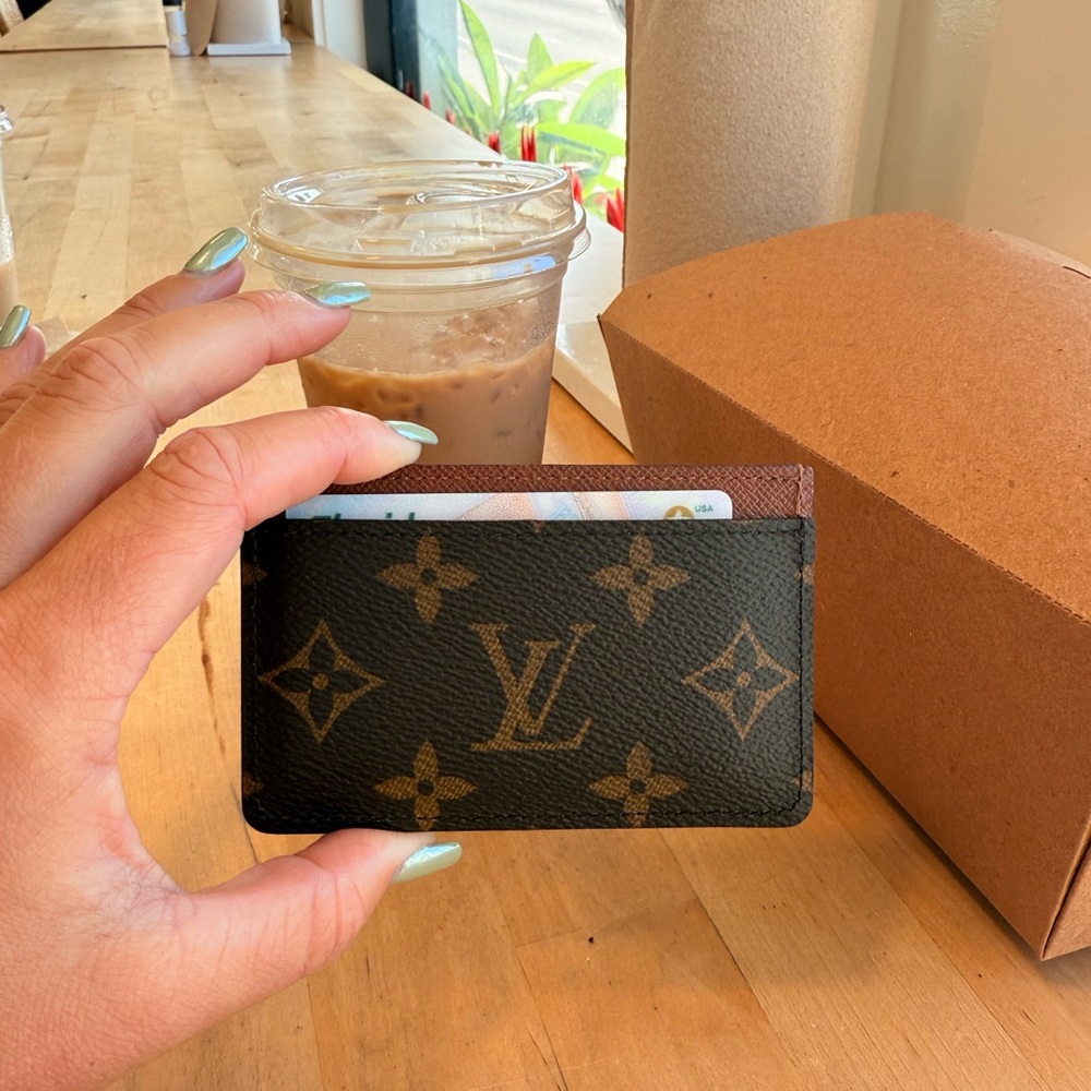 Louis Vuitton Brown and Tan Card Holder